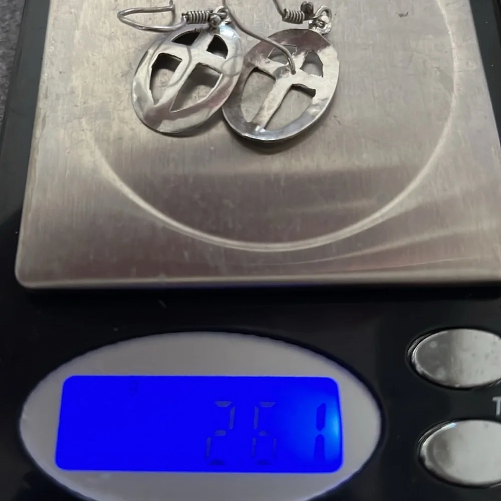 Artisan Sterling Cross Earrings. - Picture 5 of 5